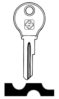 Afbeelding van Silca Autosleutel z/plastic kop staal VO1