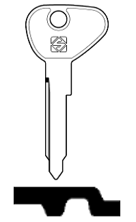 Afbeelding van Silca Autosleutel z/plastic kop staal VO5