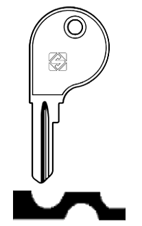 Afbeelding van Silca Autosleutel z/plastic kop brass VO8