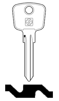 Afbeelding van Silca Autosleutel z/plastic kop brass YM12R