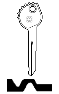 Afbeelding van Silca Autosleutel z/plastic kop staal YM19