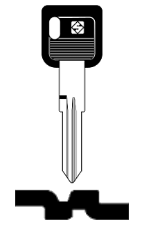 Afbeelding van Silca Autosleutel plastic kop brass YM32RP