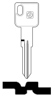 Afbeelding van Silca Autosleutel z/plastic kop staal YM32R