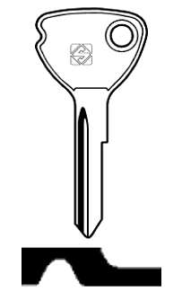 Afbeelding van Silca Autosleutel z/plastic kop staal YM7R