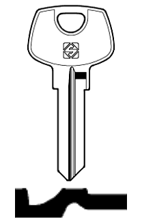 Afbeelding van Silca Cilindersleutel brass BRA16R