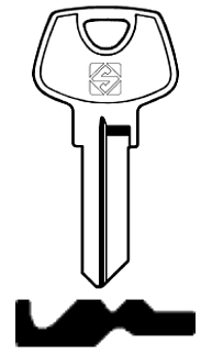 Afbeelding van Silca Cilindersleutel brass BRA3R