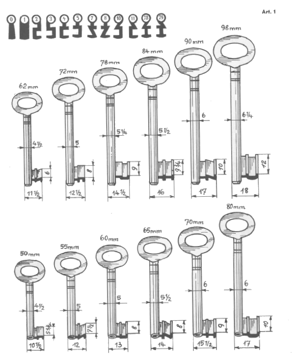 Afbeelding van Klaviersleutel art. 1 pijp 60mm /11