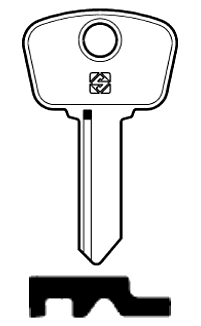 Afbeelding van Silca Autosleutel z/plastic kop staal AF5C