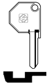 Afbeelding van Silca Autosleutel z/plastic kop staal AR5