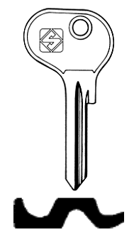 Afbeelding van Silca Autosleutel z/plastic kop staal POR5