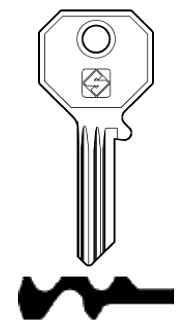 Afbeelding van Silca Autosleutel z/plastic kop staal RR1R