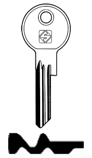 Afbeelding van Silca Autosleutel z/plastic kop staal RR2