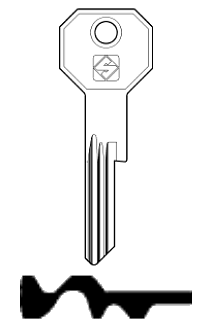 Afbeelding van Silca Autosleutel z/plastic kop staal RR7R