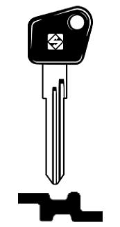 Afbeelding van Silca Autosleutel plastic kop brass WAS7RP