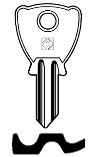 Afbeelding van Silca Cilindersleutel brass BE4R