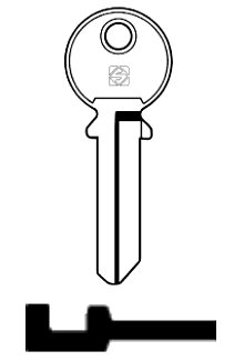 Afbeelding van Silca Cilindersleutel brass ITO1R