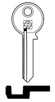 Afbeelding van Silca Cilindersleutel brass NCR1