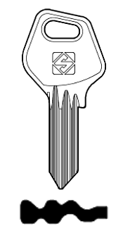 Afbeelding van Silca Cilindersleutel brass PC28