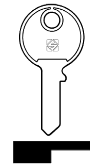 Afbeelding van Silca Autosleutel z/plastic kop staal H1R