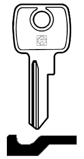 Afbeelding van Silca Autosleutel z/plastic kop staal MA2