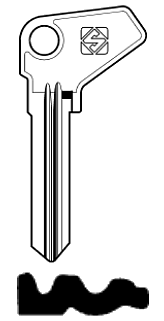 Afbeelding van Silca Autosleutel z/plastic kop staal SK12