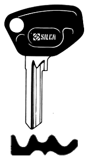 Afbeelding van Silca Autosleutel plastic kop brass SK8P