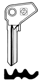 Afbeelding van Silca Autosleutel z/plastic kop staal SK8