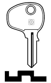 Afbeelding van Silca Autosleutel z/plastic kop brass DF1