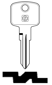 Afbeelding van Silca Autosleutel z/plastic kop staal HMC1