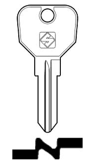 Afbeelding van Silca Autosleutel z/plastic kop staal PGO1