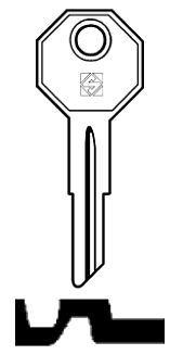 Afbeelding van Silca Autosleutel z/plastic kop staal RB1