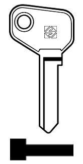 Afbeelding van Silca Autosleutel z/plastic kop staal URS1