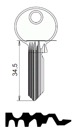 Afbeelding van Silca Cilindersleutel staal AX14