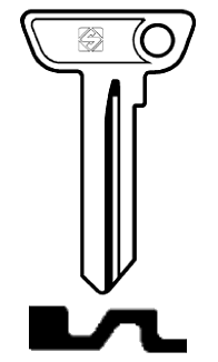 Afbeelding van Silca Autosleutel z/plastic kop staal BLO2