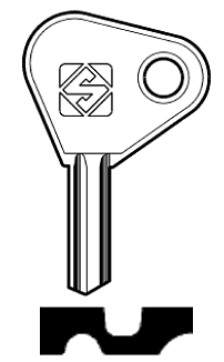 Afbeelding van Silca Autosleutel z/plastic kop staal CAS1