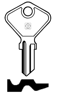 Afbeelding van Silca Autosleutel z/plastic kop staal DP1R