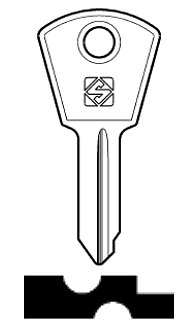 Afbeelding van Silca Autosleutel z/plastic kop staal GRA1