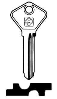 Afbeelding van Silca Autosleutel z/plastic kop staal IAC2