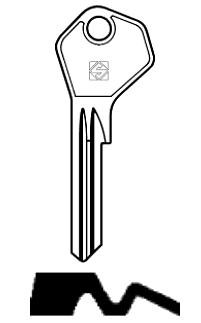 Afbeelding van Silca Autosleutel z/plastic kop staal JG1