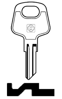 Afbeelding van Silca Autosleutel z/plastic kop staal KAM1R