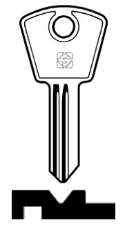 Afbeelding van Silca Autosleutel z/plastic kop staal MM1