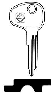 Afbeelding van Silca Autosleutel z/plastic kop staal NS3