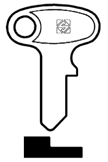 Afbeelding van Silca Autosleutel z/plastic kop staal U1