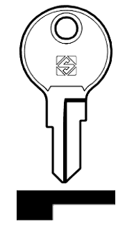 Afbeelding van Silca Autosleutel z/plastic kop staal U4