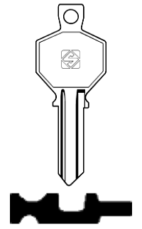 Afbeelding van Silca Cilindersleutel brass BN2