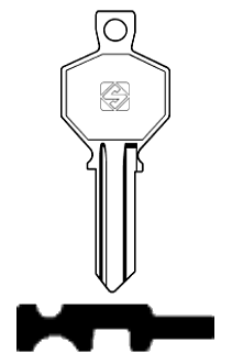 Afbeelding van Silca Cilindersleutel brass BN2R