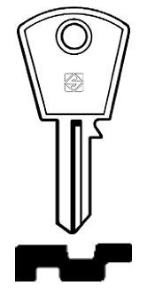 Afbeelding van Silca Cilindersleutel brass IT1R