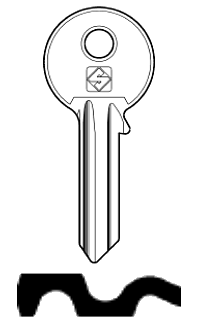 Afbeelding van Silca Cilindersleutel brass MG1