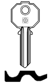 Afbeelding van Silca Cilindersleutel brass NAB1R