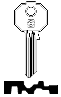 Afbeelding van Silca Cilindersleutel brass NAB6